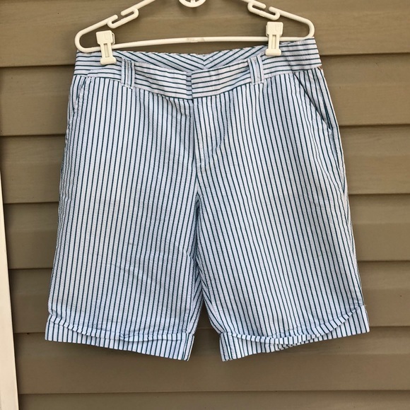 Columbia women’s aqua/gray/white striped shorts - Picture 1 of 5
